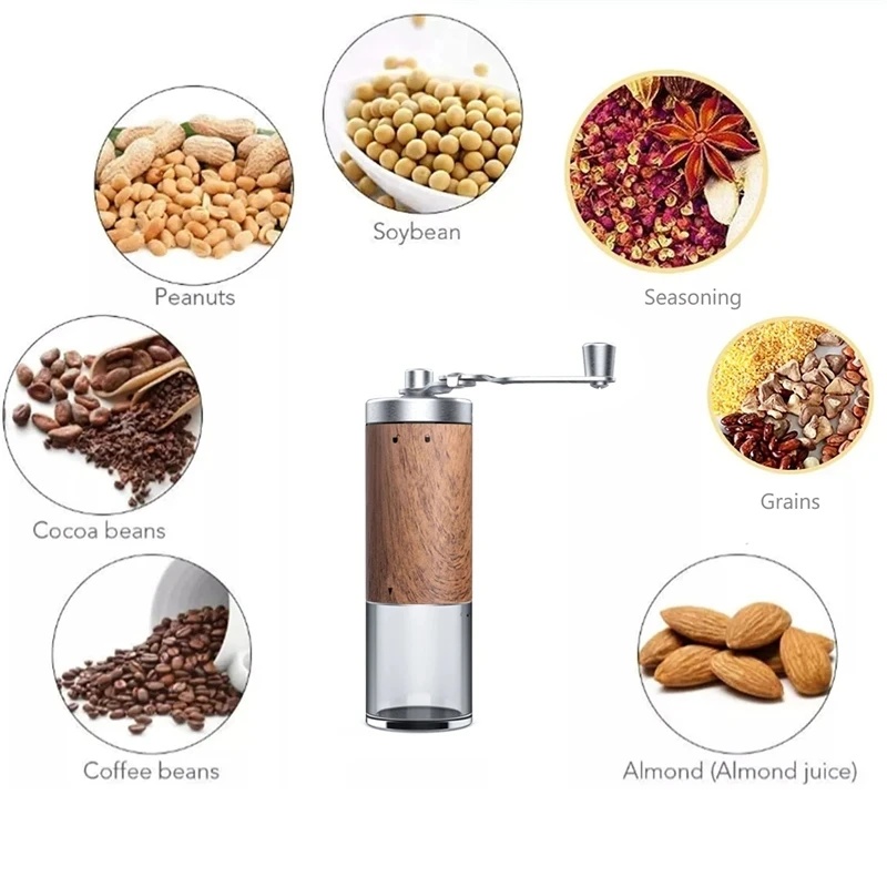 Portable Wood‑Grain Manual Cof - đánh giá và giá Burr Hand Grinder
