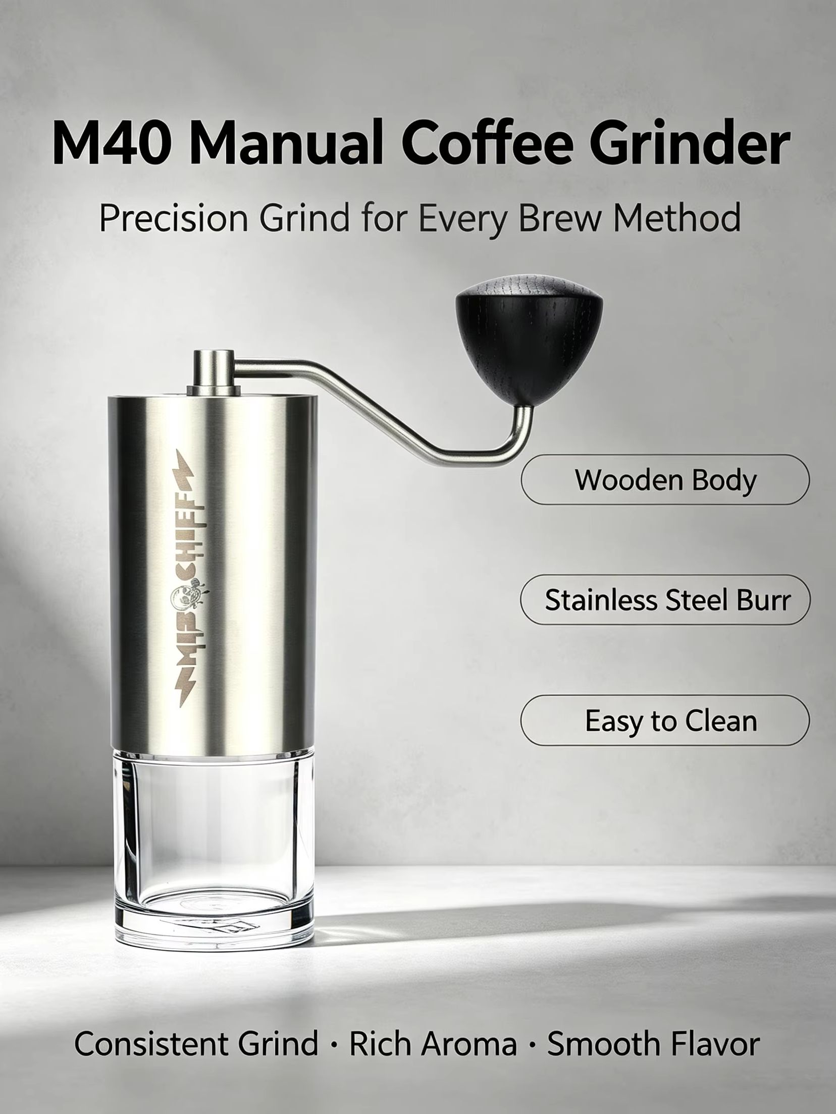 MisChief M40 Manual Coffee Gri - đánh giá và giá Burr Hand Grinder