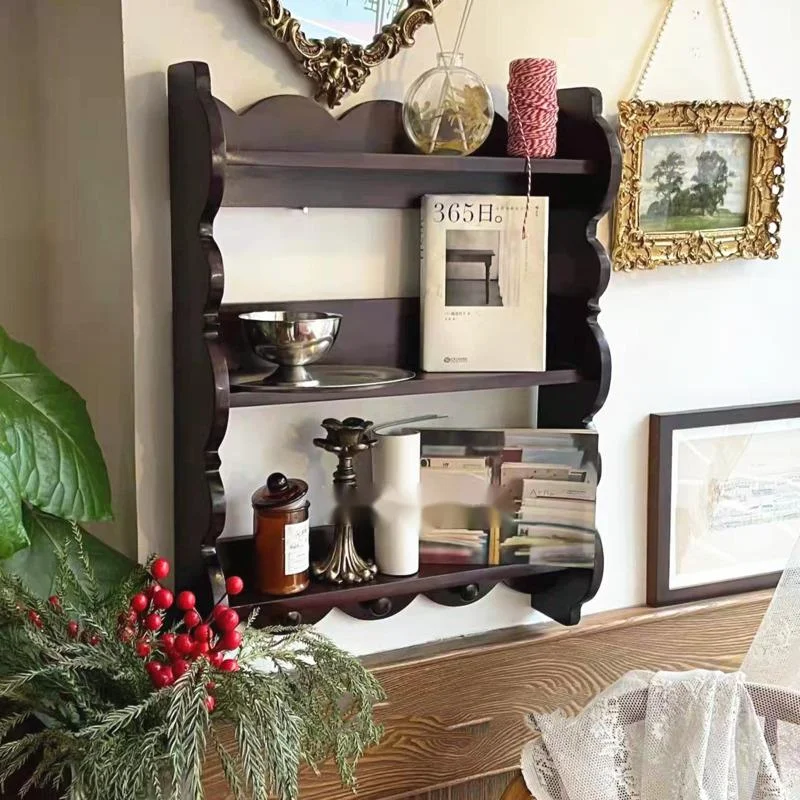 Retro Solid Wood Wall Shelf An - đánh giá và giá Coffee Tea Images